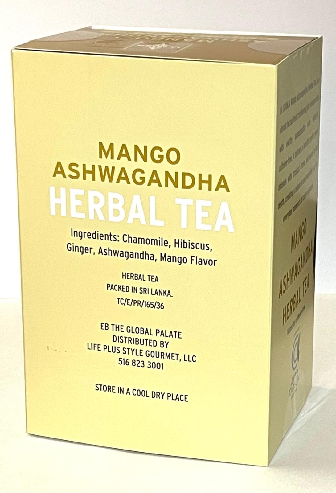 Ashwagandha Root Tea – Herbals Pure Herbal Tea (25 Count) Mango Flavor -exp 2026