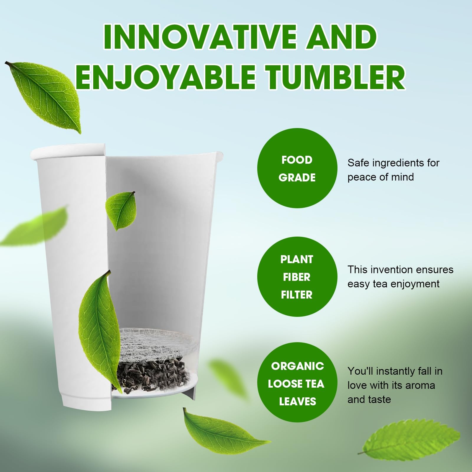Organic Tea Sampler 10 Eco-Friendly Cups Loose Leaf Pack Jasmine Chamomile