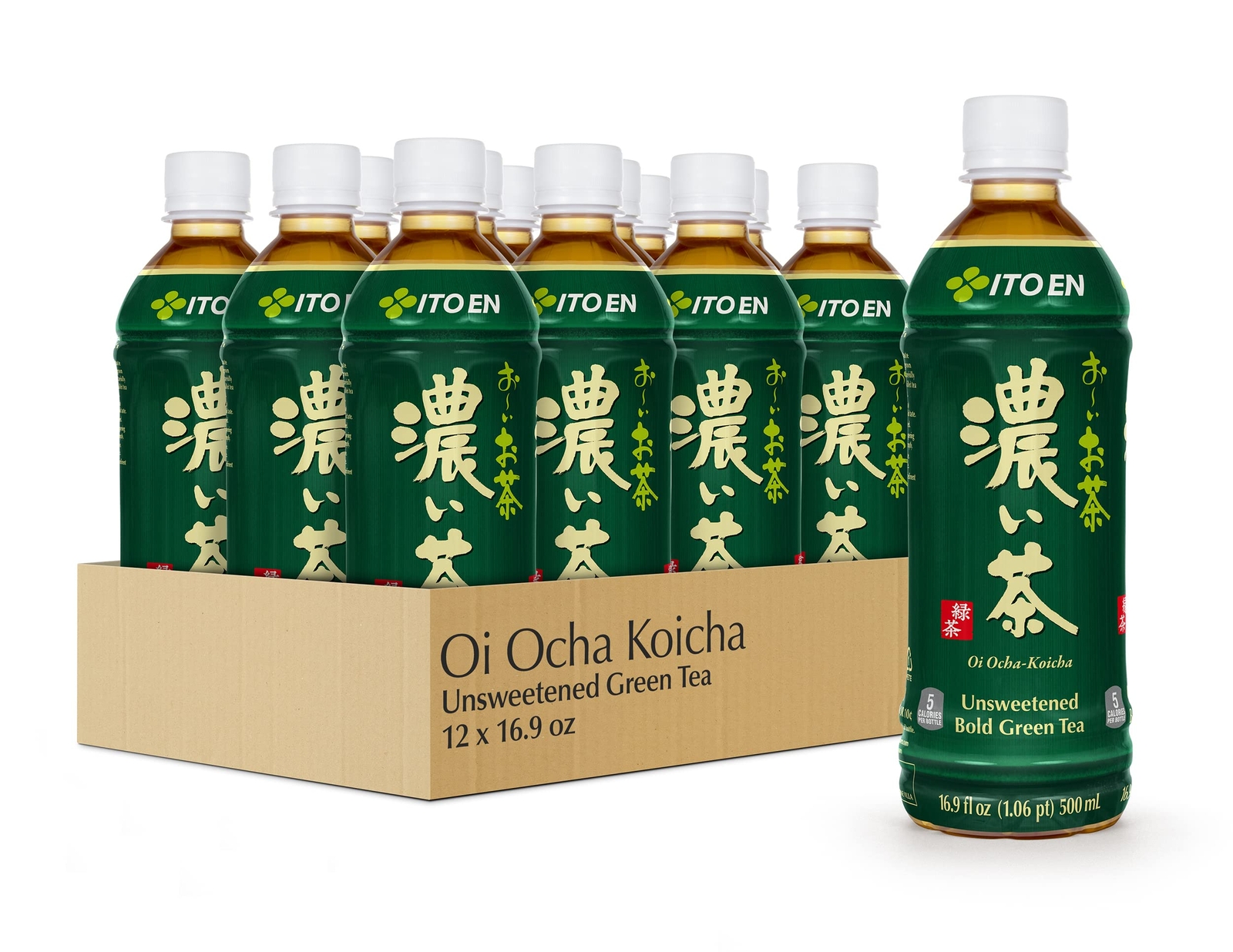 Ito En Oi Ocha Unsweetened Bold Green Tea 16.9 Fluid Ounce Pack of 12 Unsweet…