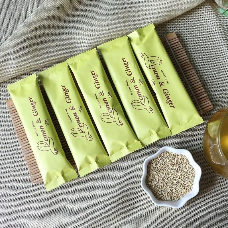 Lemon Ginger Herbal Tea, Honey Flavor Caffeine-Free Natural Inflammation Support