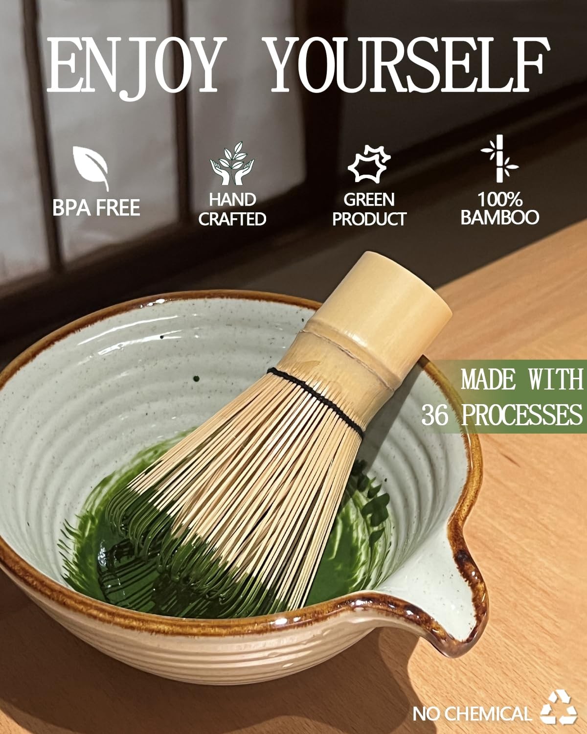 Taruzil Matcha Whisk, Matcha Bamboo Whisk, Matcha Whisk Set for Matcha Powder
