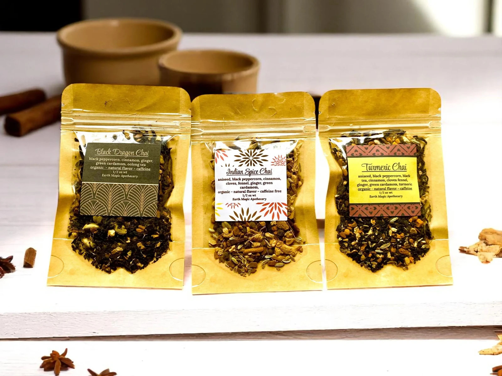 Authentic Chai 3-4-6 Sampler Set Tea Infuser Organic Loose Leaf Chai Blend Pack