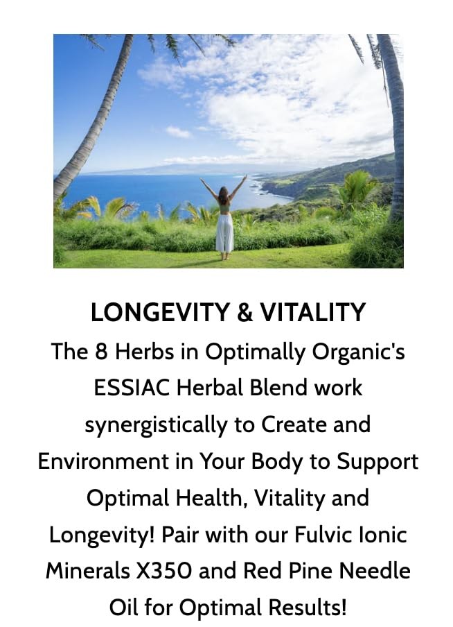 Optimally Organic ESSIAC Tea – Tea Bag Cut – 8 Herb Recipe by Rene Caisse USA…