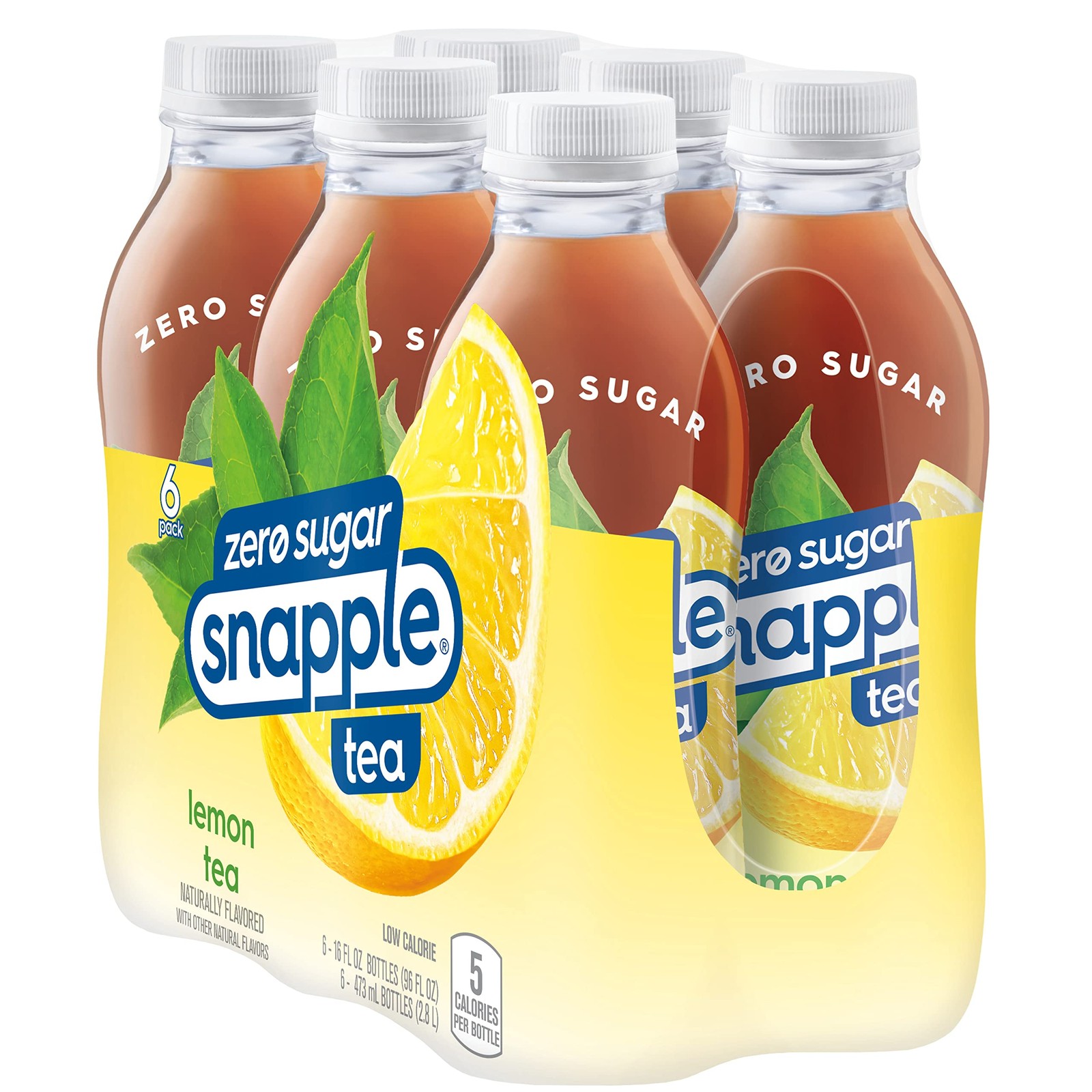 Snapple Diet Lemon Tea, 16 fl oz recycled plastic bottle, 6 pack