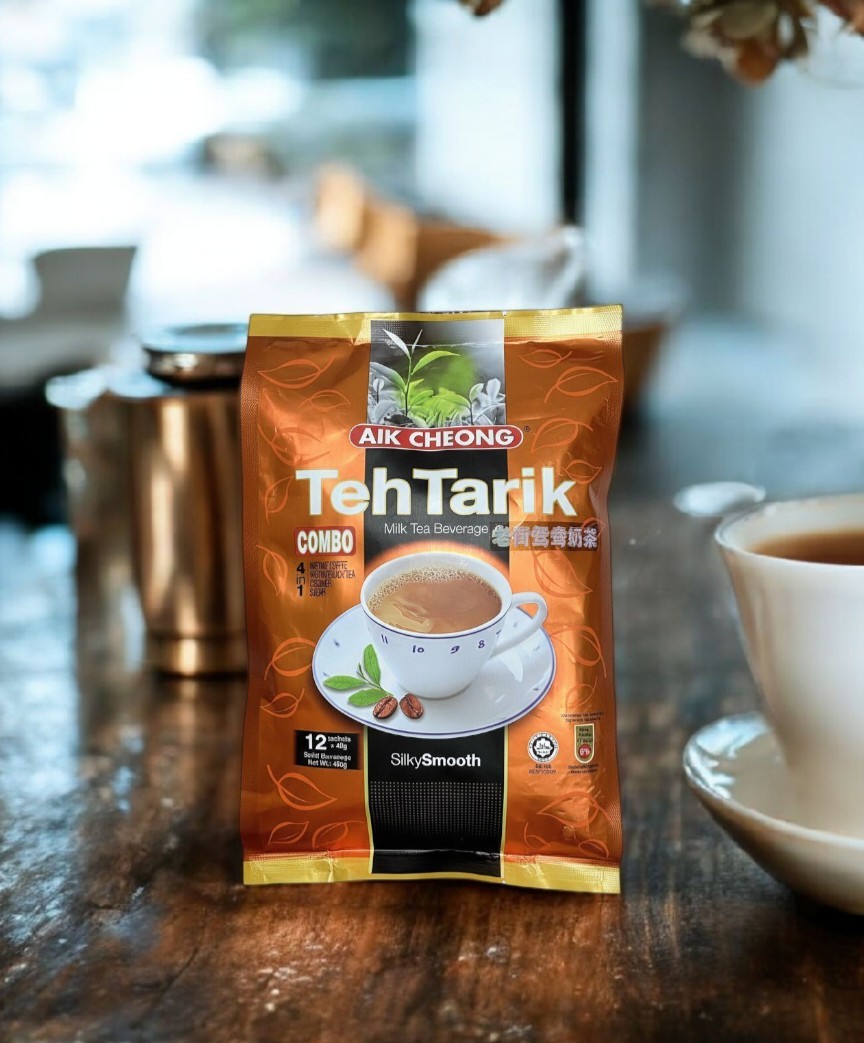 Aik Cheong Teh Tarik COMBO – 4-in-1 Coffee & Tea Fusion – 12 Sachets (480g)