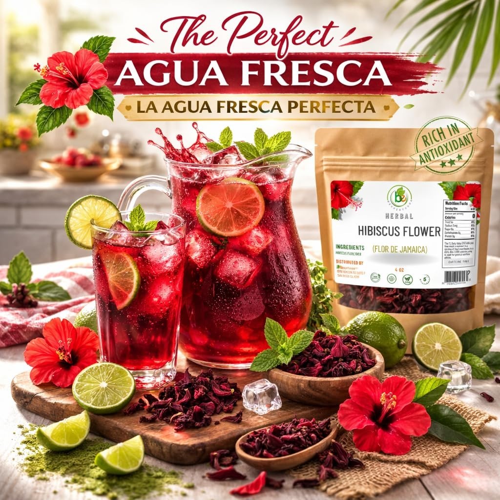 Flor de Jamaica – 4 oz Dried Hibiscus Flowers–Loose Leaf Herbal Tea Bexpertsusa