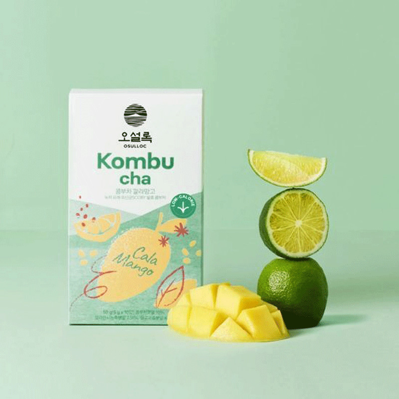 OSULLOC Kombucha Calamango 10 Sticks – Korean Sparkling Tea Drink | Low Cal
