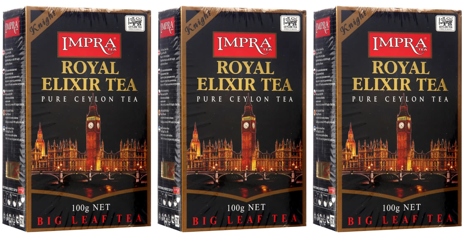 3 IMPRA ROYAL ELIXIR TEA Pure Ceylon Big Leaf Sri Lanka Origin Tea 100g 3.5oz