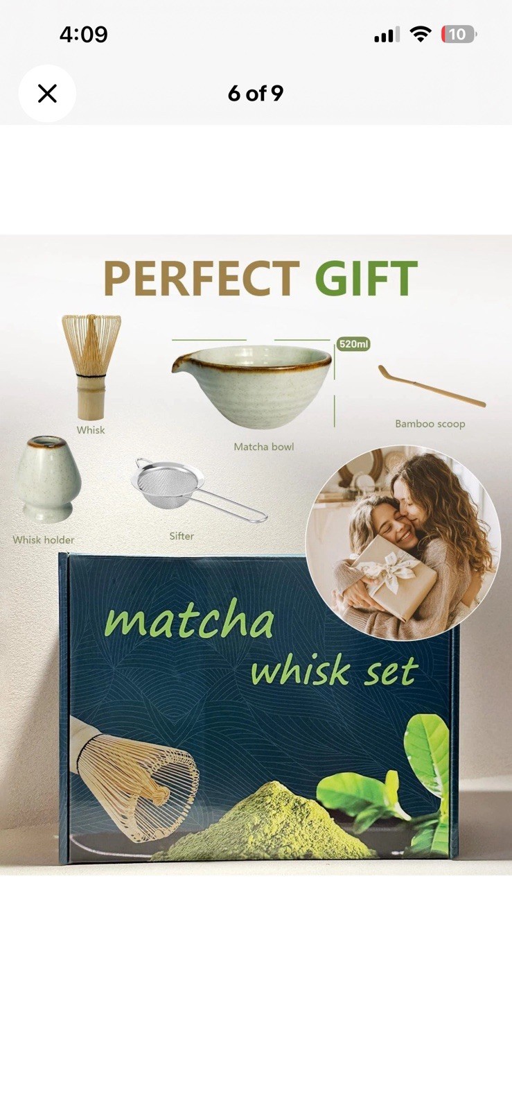 Matcha Whisk Set with Bowl, Bamboo Whisk, Scoop, Sifter, Matcha Whisk Holder