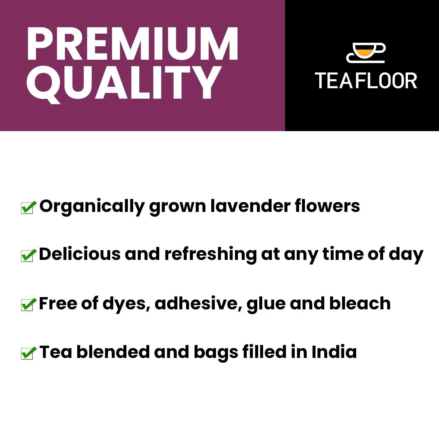 Teafloor Lavender Flower Tea Bags, 1gm Each Set Of 40 Tea Bags