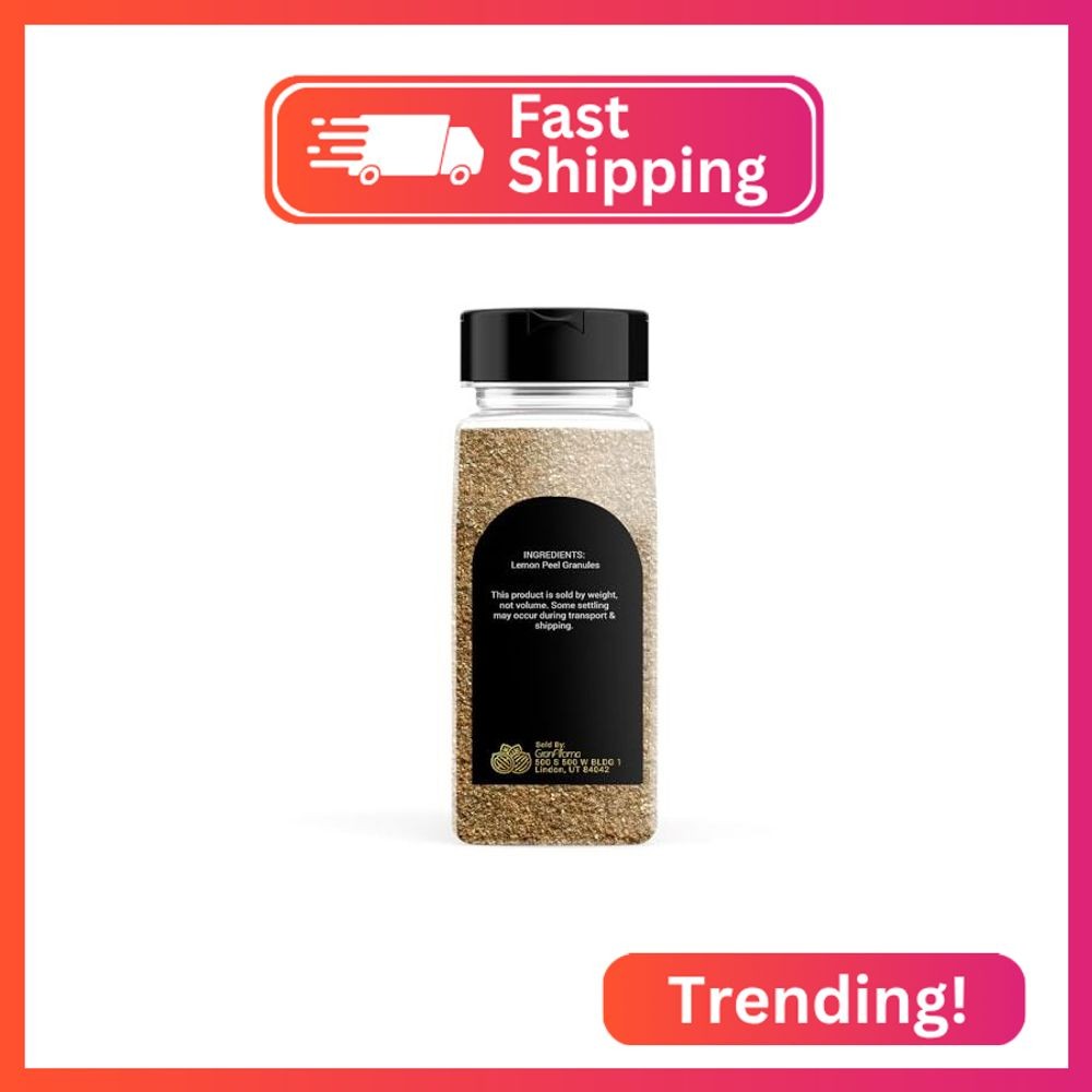GranAroma Lemon Peel Granules, Versatile Seasoning, Teas, Dressings (8 Ounce)