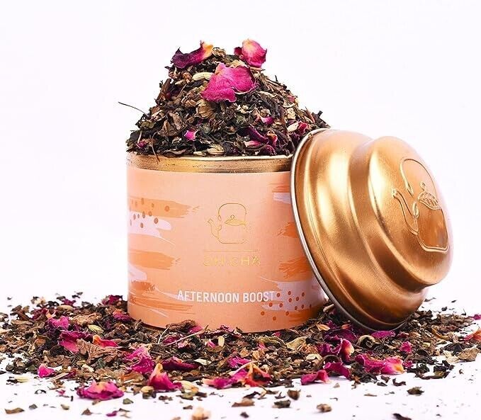 OH CHA – Green Tea, Afternoon Boost 35g Post Meal Digestive Tea with Rose petals