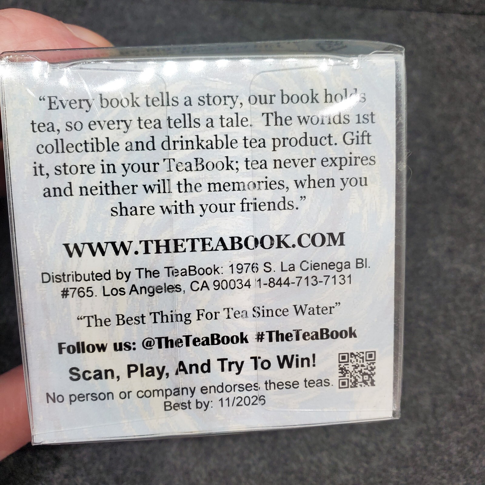 Vincent Van Goghji Berry Tea Bags in Clear Cube The Tea Book Best by 11/26