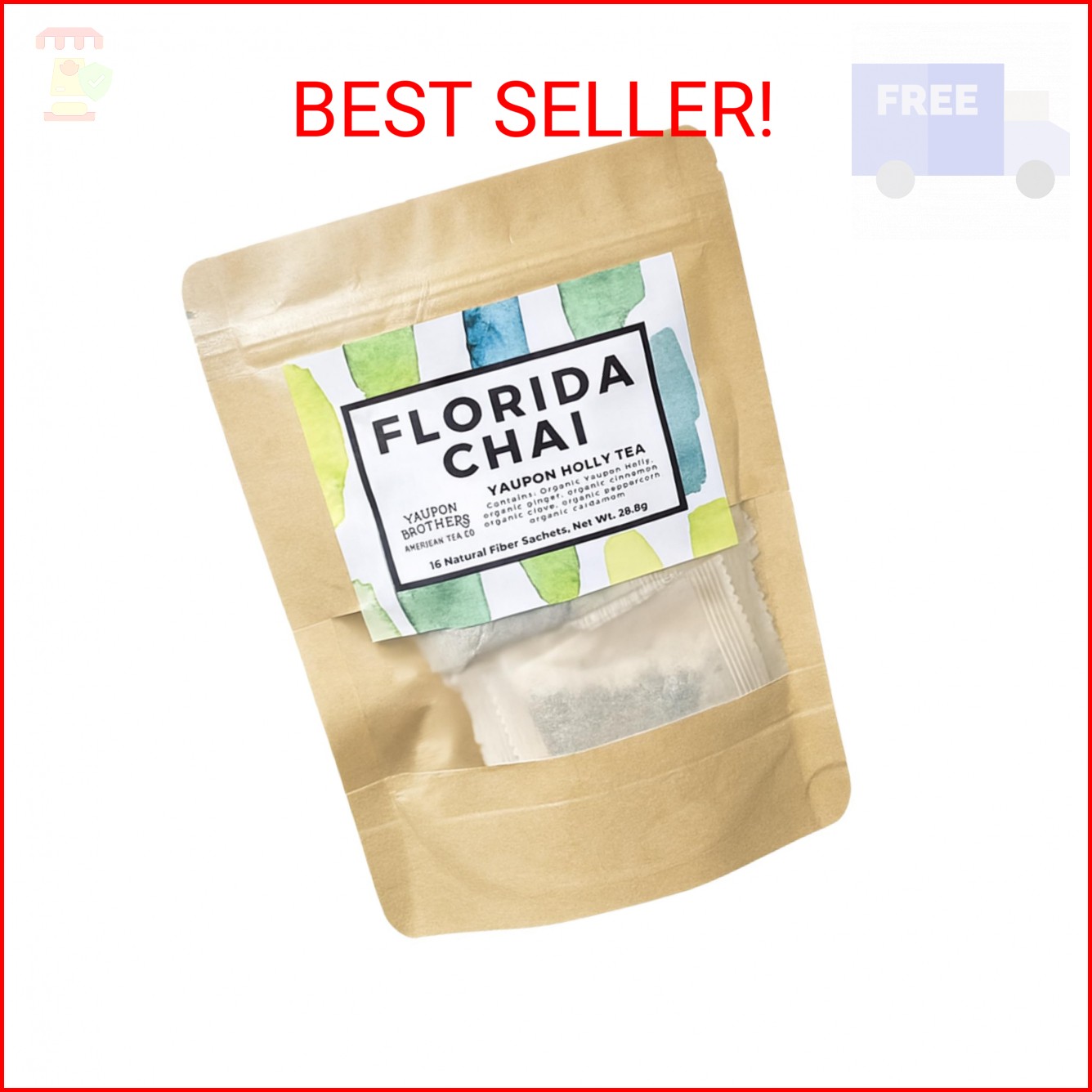 Yaupon Brothers Chai Yaupon Tea – 16 Eco-Friendly Yaupon Chai Tea Bags Crafted f