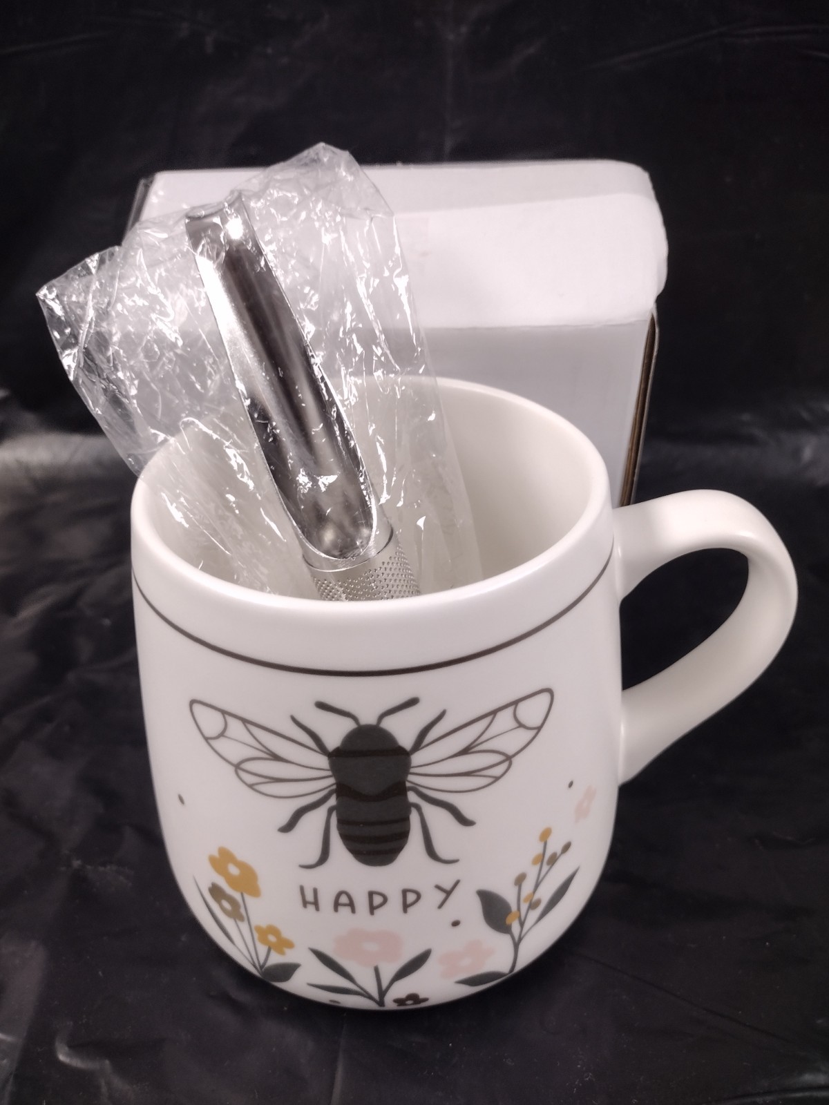 Karma HAPPY 16oz Flora Mug + Loose Tea Stainless Steel Steeper