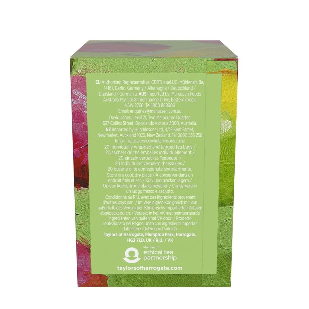 Elite Lychee & Lime Green Tea – Enjoy Hot or Iced, 20 Individually Wrapped Bags