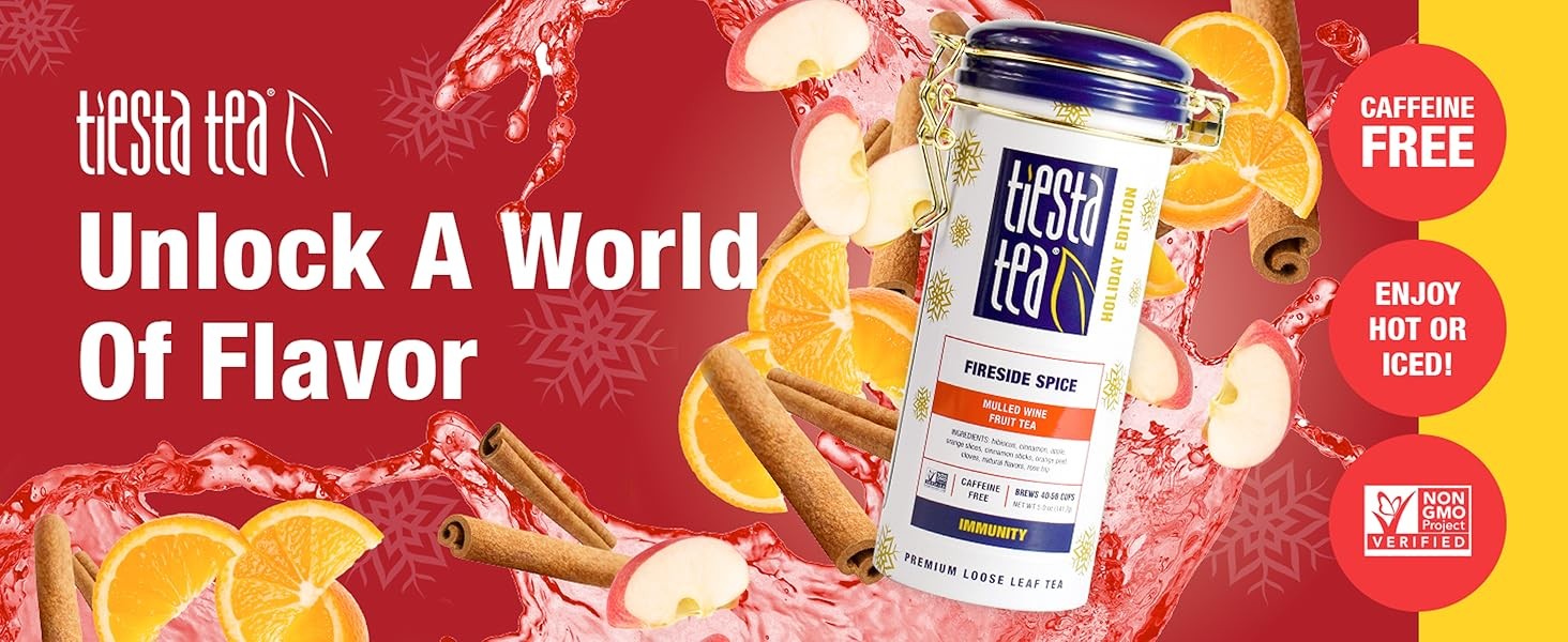 Fireside Spice, Loose Leaf, Mulled Wine Herbal Tea, Premium Non-Caffeinated