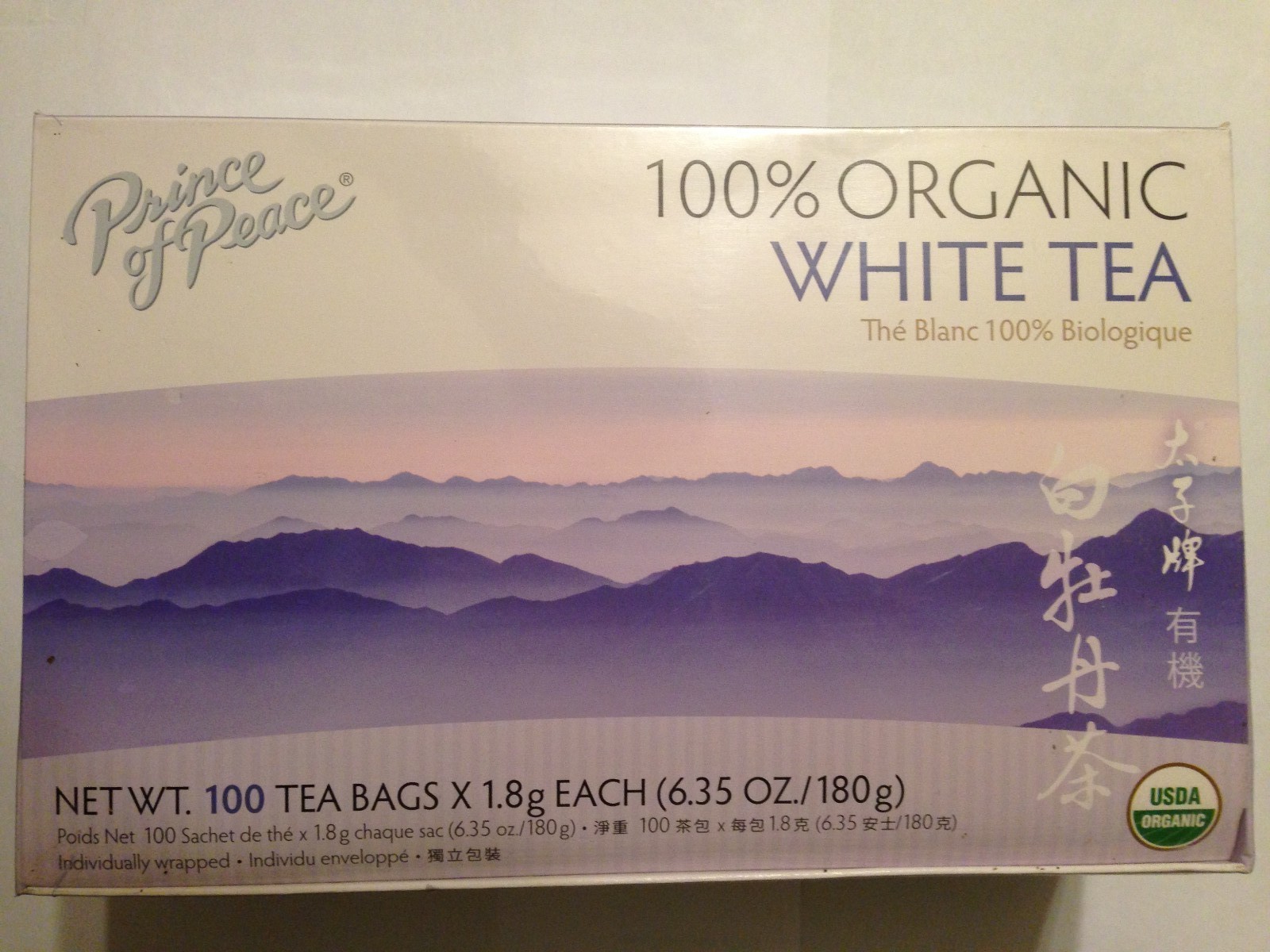 Prince of Peace – Organic White Tea – 100 Tea Bags