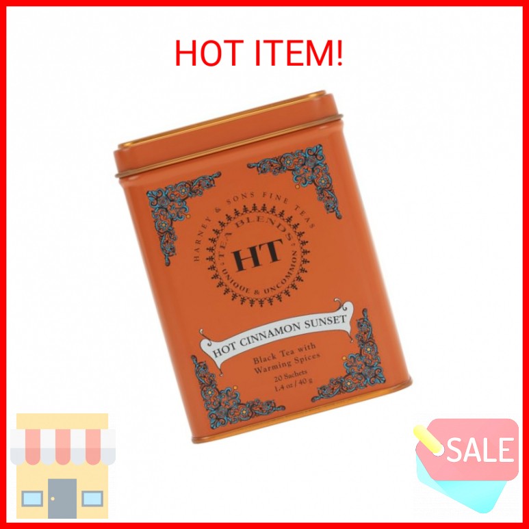 Harney & Sons Caffeinated Hot Cinnamon Sunset Black Tea with Orange and Cloves T