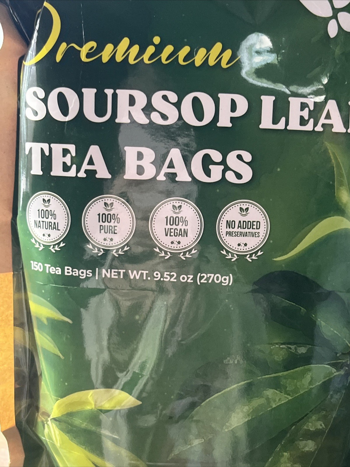 150 Premium Soursop Graviola Leaf Tea Bags – 100% Natural, Caffeine-Free, Gluten