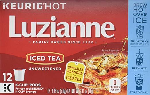 Luzianne Unsweetened Iced Tea 12 to 144 Keurig Kcups Pick Any Size FREE SHIPPING