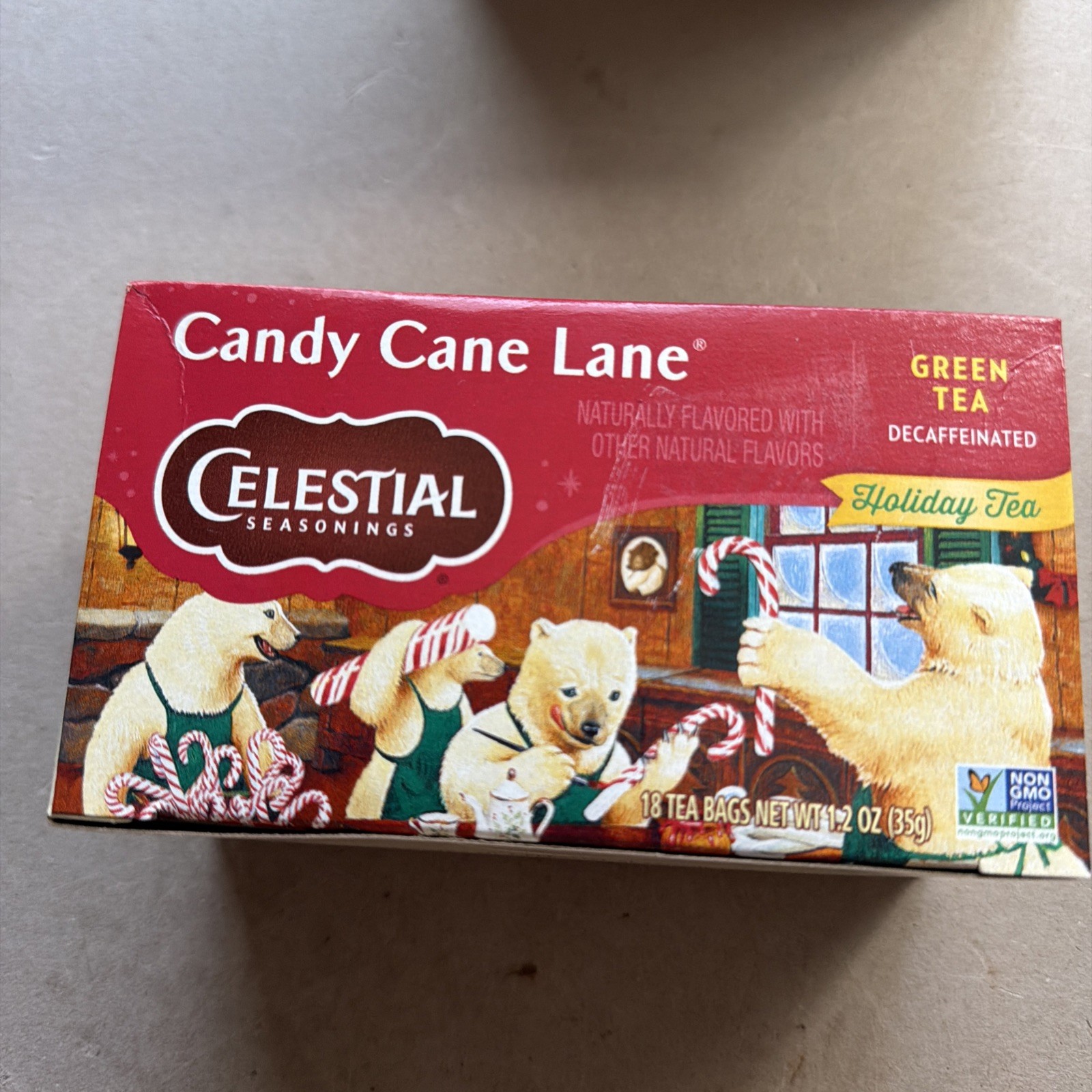 Holiday Green Tea, Candy Cane Lane®, Decaf, 18 Tea Bags, 1.2 oz (35 g)