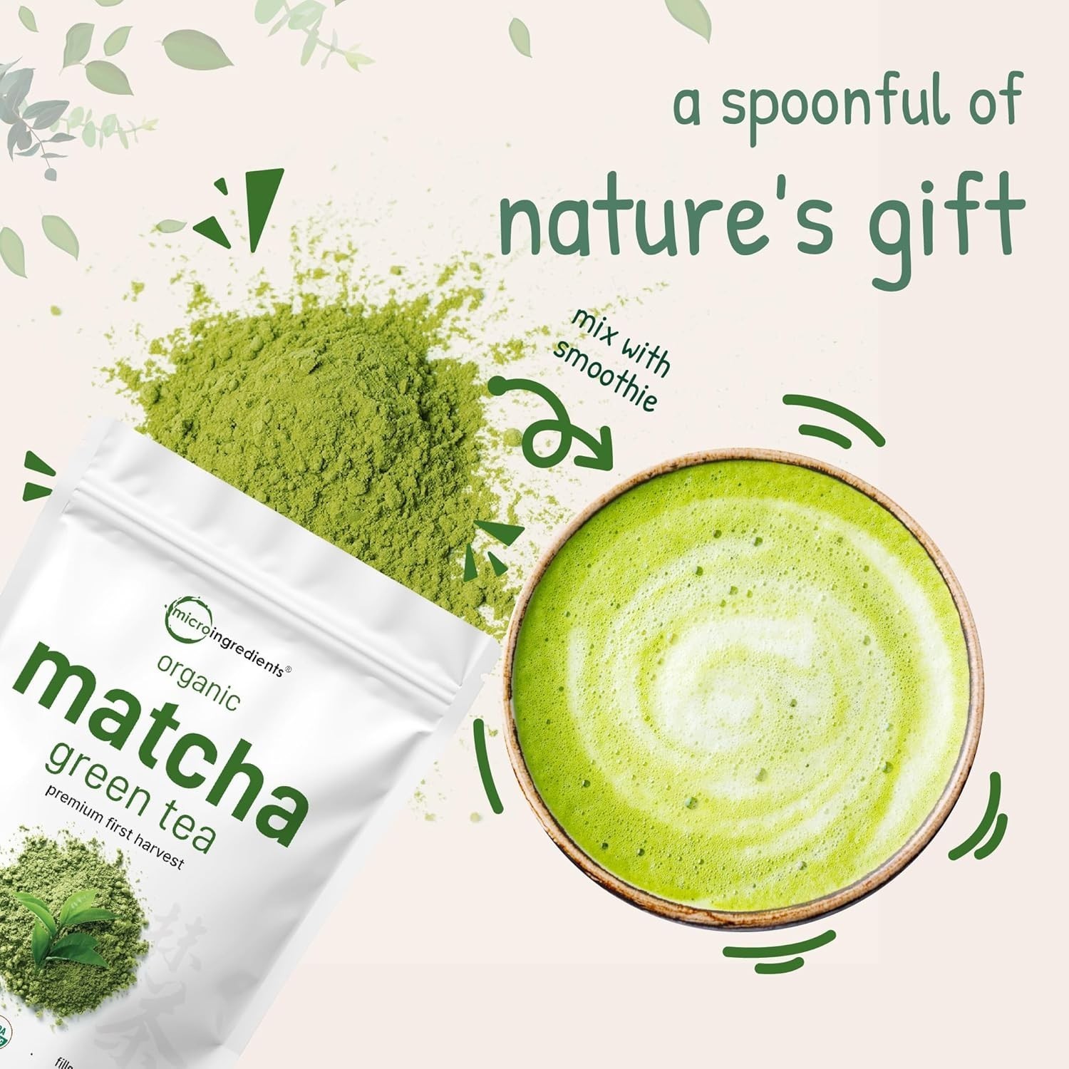 Organic Matcha Green Tea Powder 2 lb First Harvest Culinary Grade from Japan
