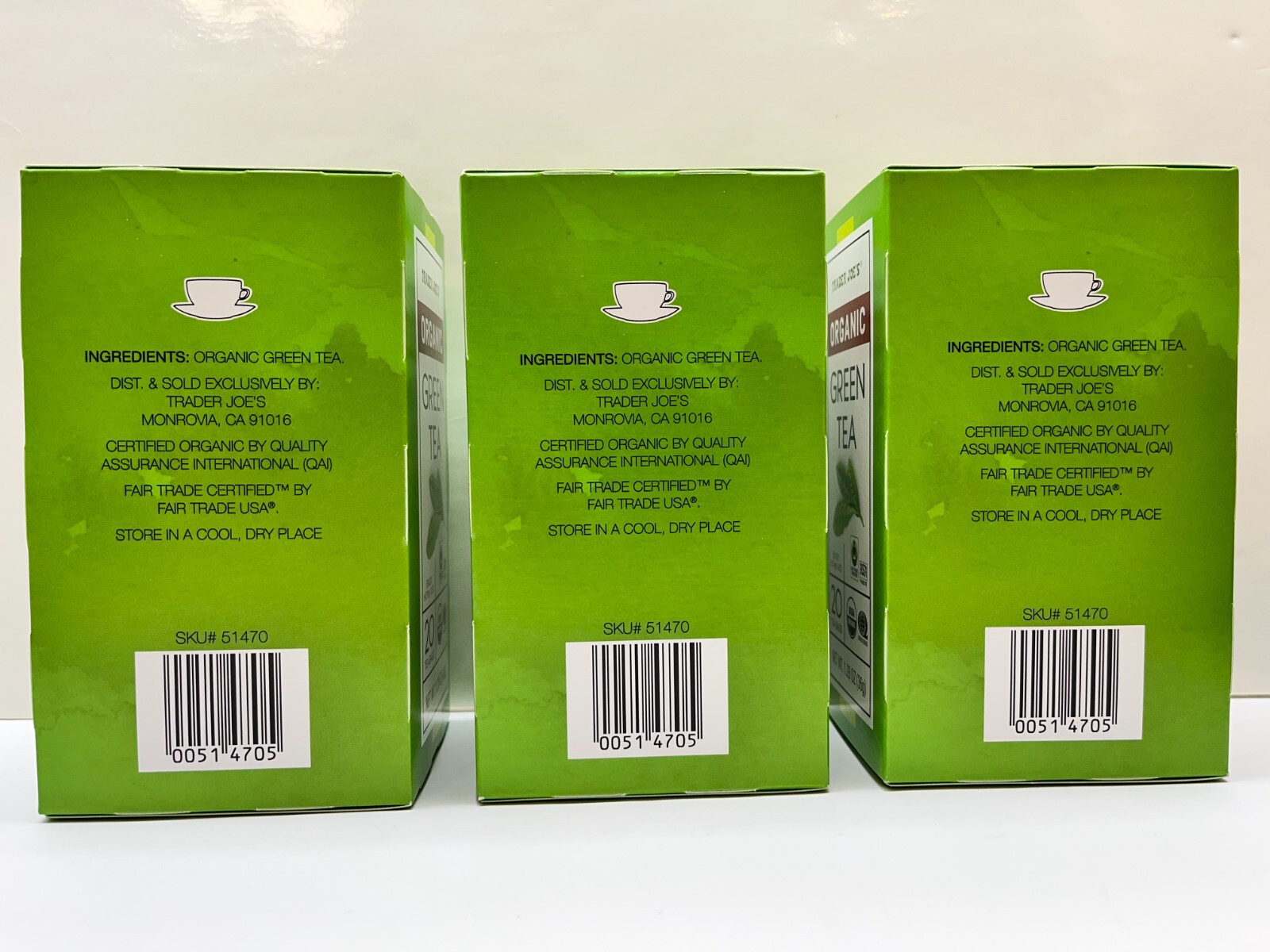 3 Packs Trader Joe’s s Organic Green Tea (Total 60 tea Bags) NEW PACKAGING