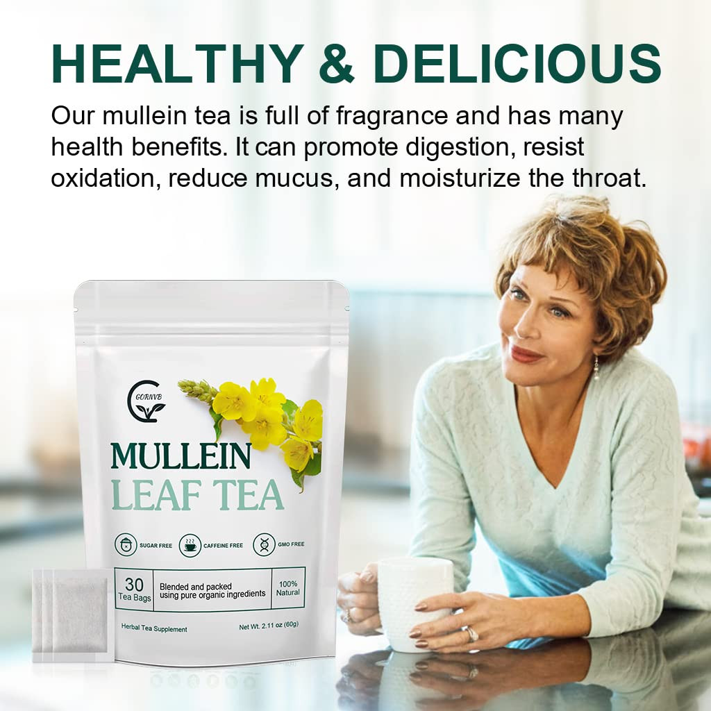 Mullein Leaf Tea Bags – Lungs Cleanse and Respiratory Support, Herbal Teas, Caff