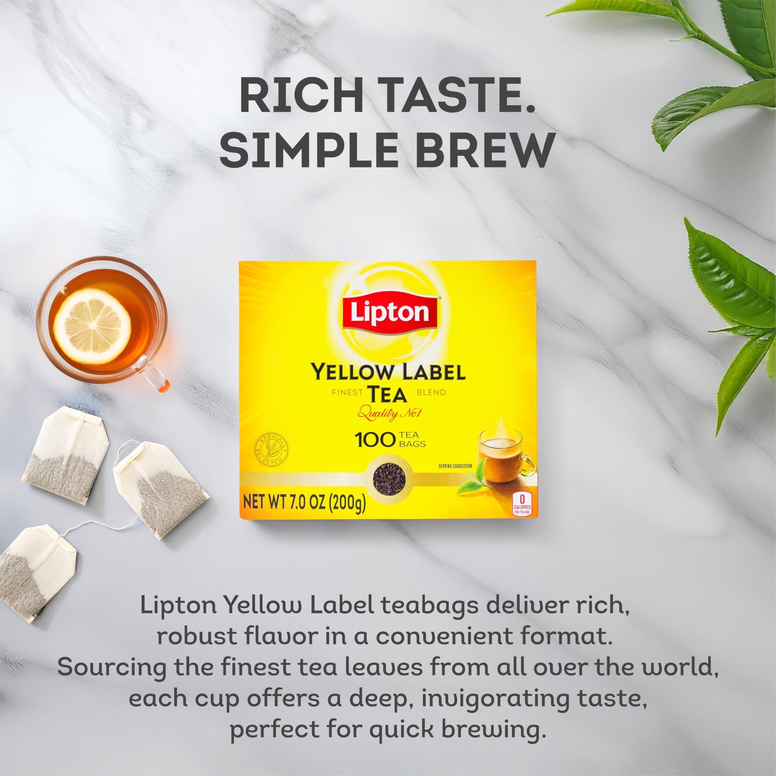 Lipton Yellow Label Tea Bags 100ct, International Blend