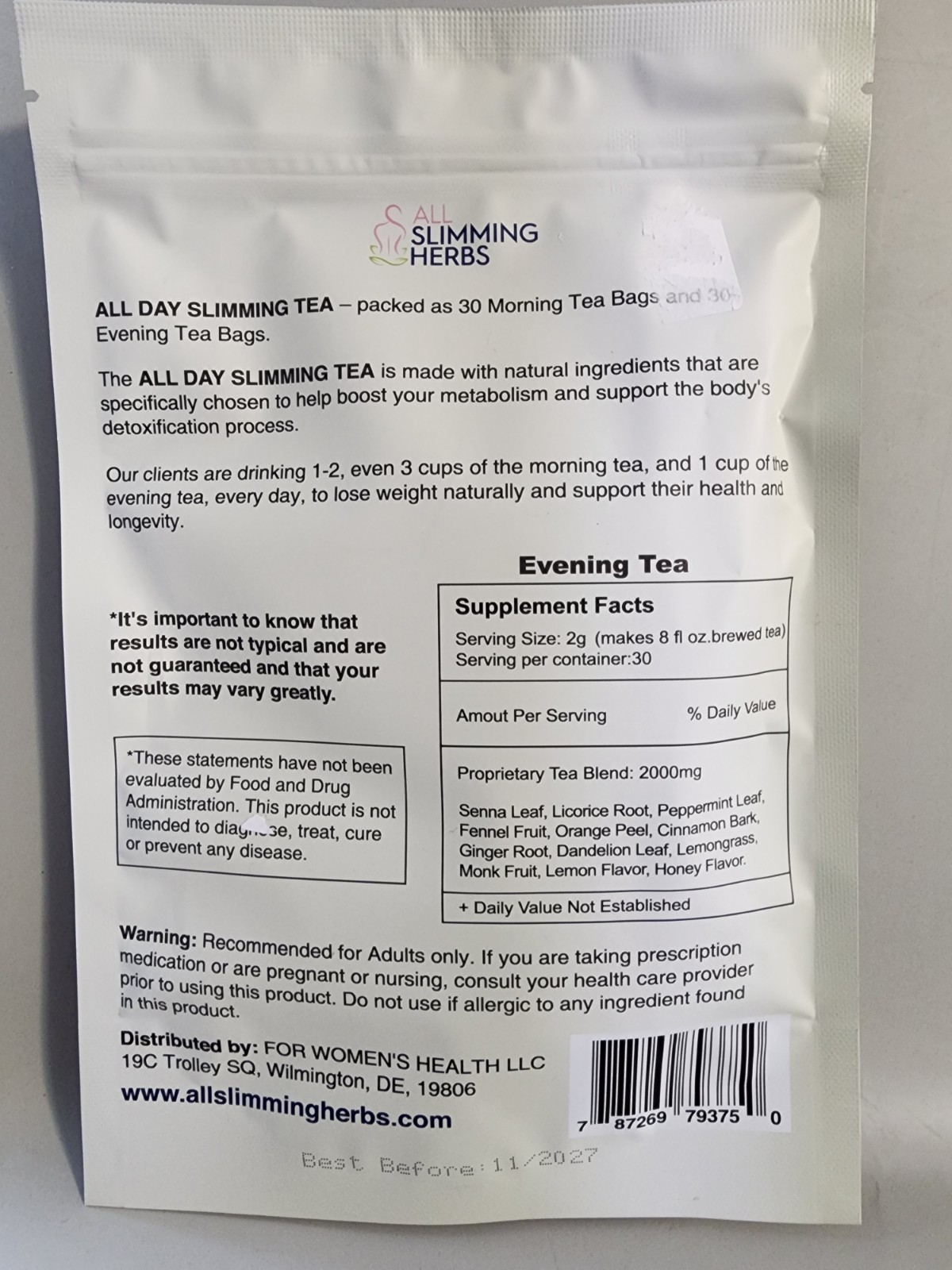 All Day Slimming Tea Evening Detox for Restful Sleep/Digestion/Detoxification
