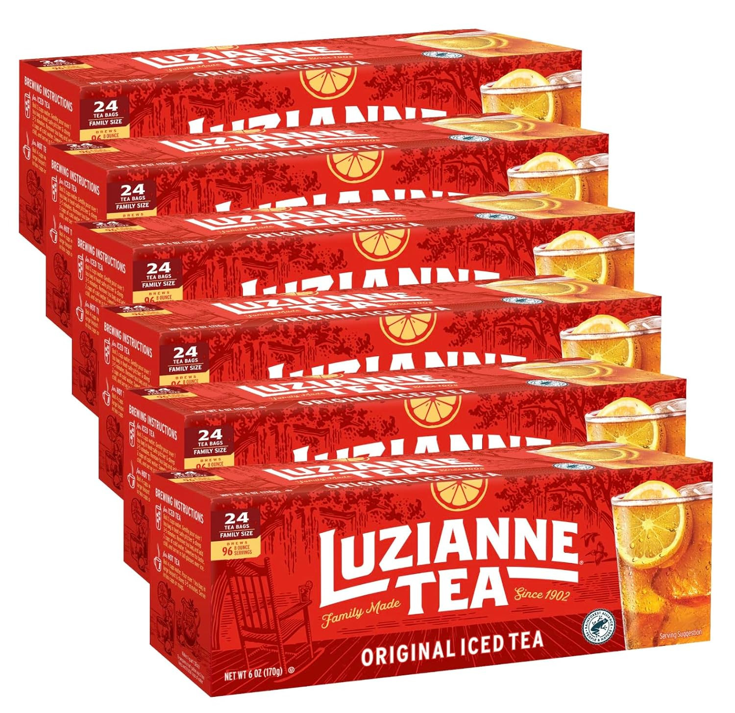 Unsweetened Iced Tea Bags Family Size 24Ct 6 Pack