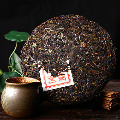 Pu-erh Tea Raw Sheng Yunnan Menghai Organic Green 357g Cake Premium Healthy