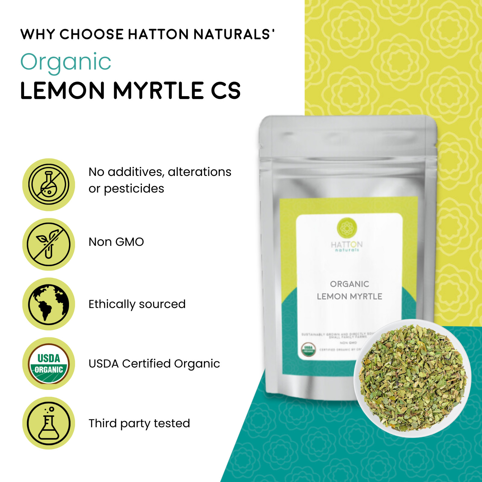 Organic Lemon Myrtle – Cut & Sifted | Aromatic & Versatile Citrus Herb