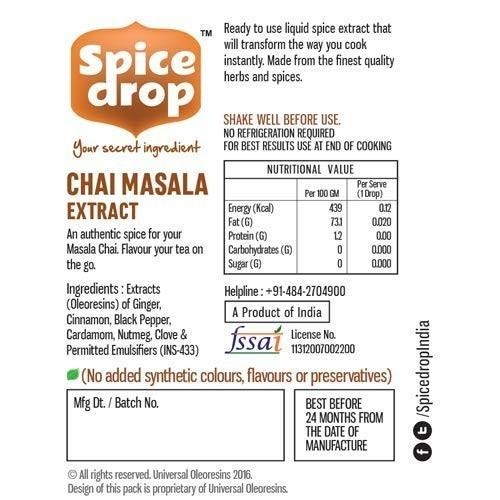 Spice Drop Chai Masala Extract ardamom, Ginger & Black Pepper 5ML – 1 drop/cup