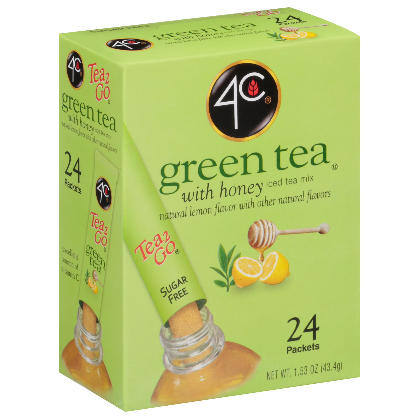 Green Tea with Honey Sticks 24 Packets 3 Pack