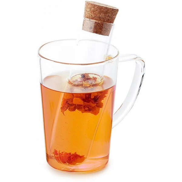 22 New Cha Cult “Jarno” Borosilicate Glass Strainer Tea Infuser Stopper 40159