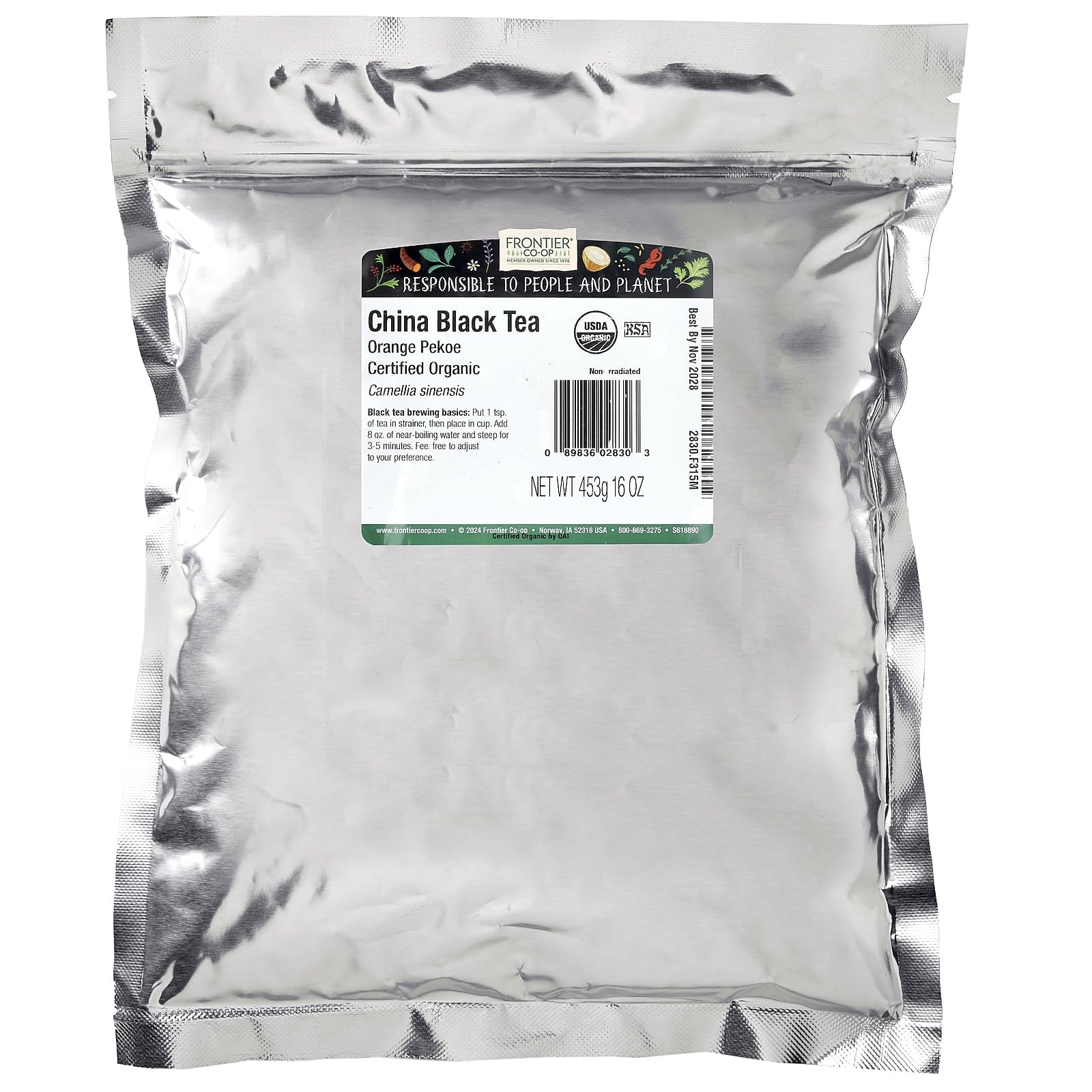 Frontier Co-op China Black Tea (Orange Pekoe), 1 Pound (Pack of 1), No Color