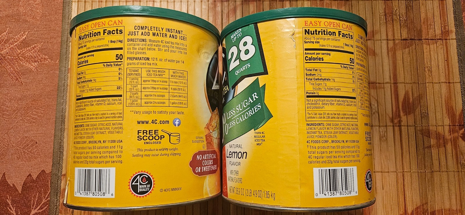 (2 pack) 4C Lemon Iced Tea Mix, 82.6oz