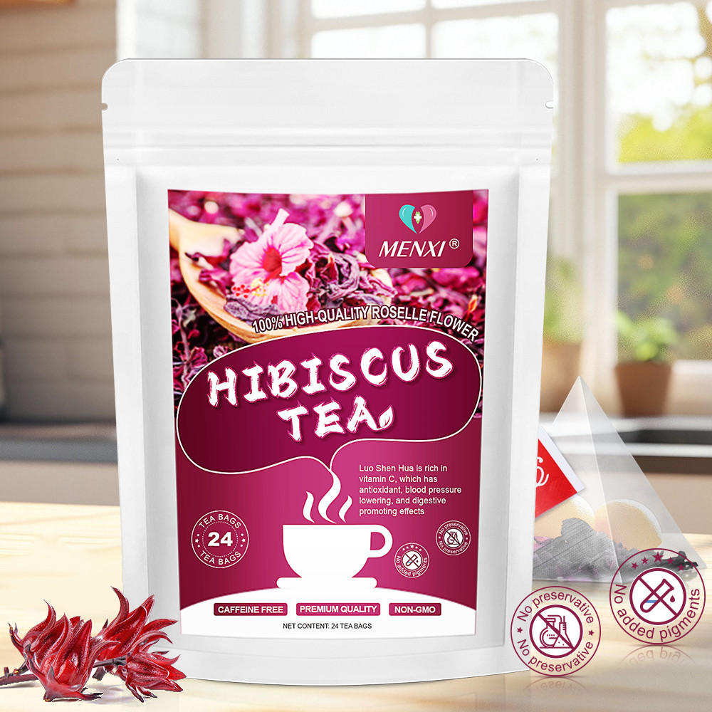 Hibiscus Tea 24 Bags Natural Dried Hibiscus Flower Support Digestion Herbal Tea