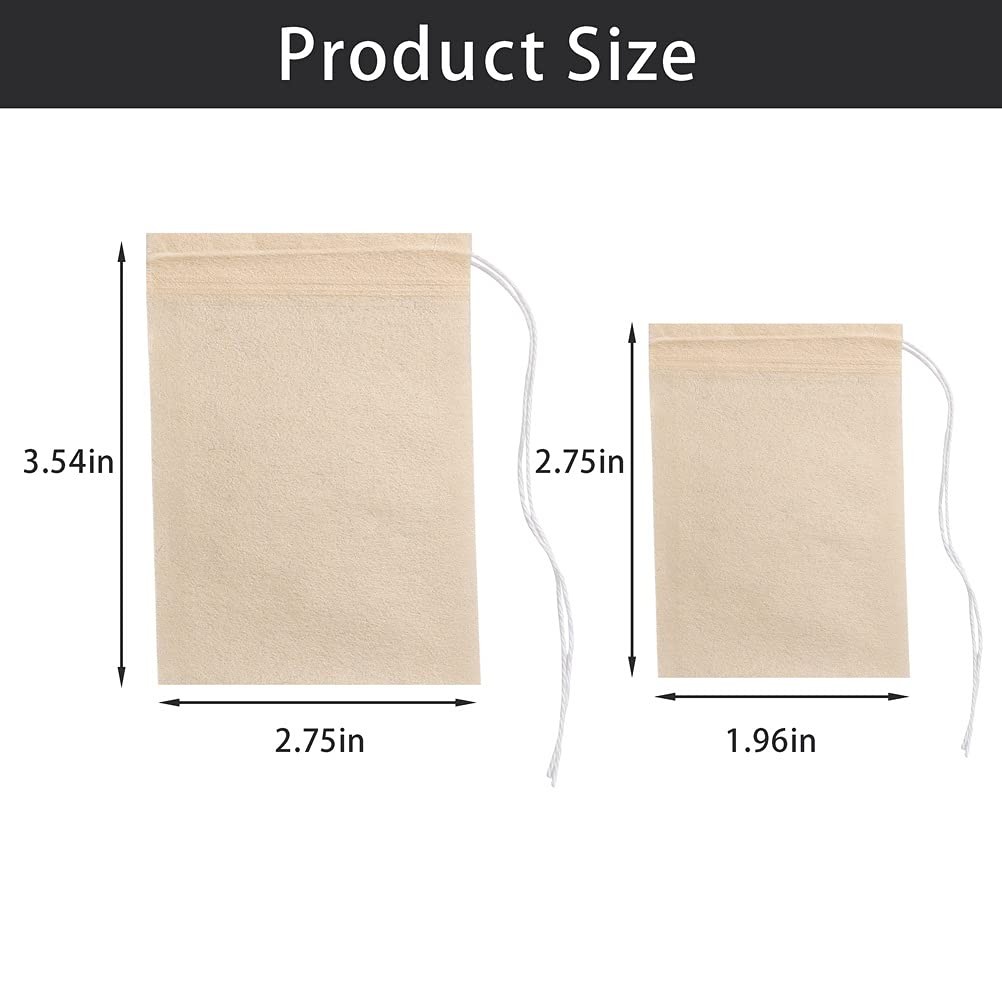 Loose Leaf Tea Bags, Unbleached Drawstring Tea Filter Bags 200pcs 3.54×2.75 inch
