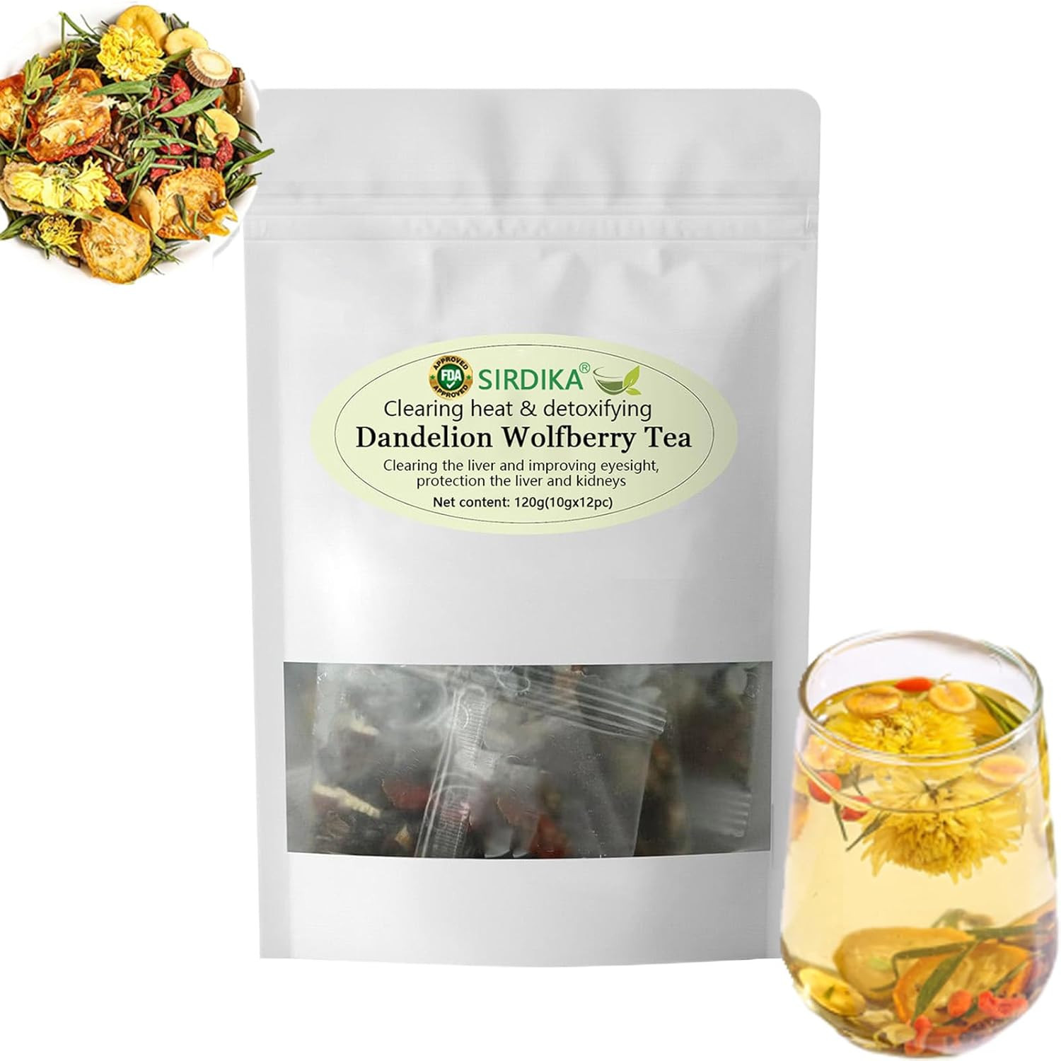 Dandelion Wolfberry Tea Bags – 1 Bag (12 Pcs)