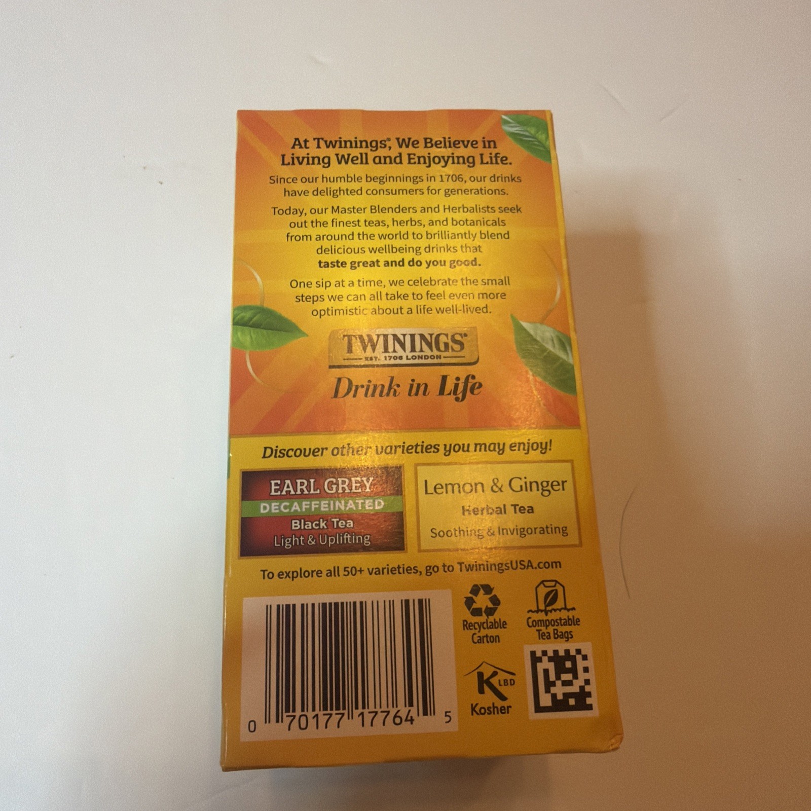 Black Tea Decaffeinated Lady Grey 20 Bags (Case of 6) 4/24/28