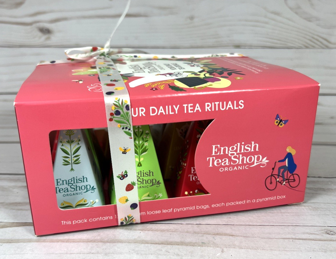 English Tea Shop Organic Daily Rituals 12 Loose Leaf Pyramid Bags Variety 8/28