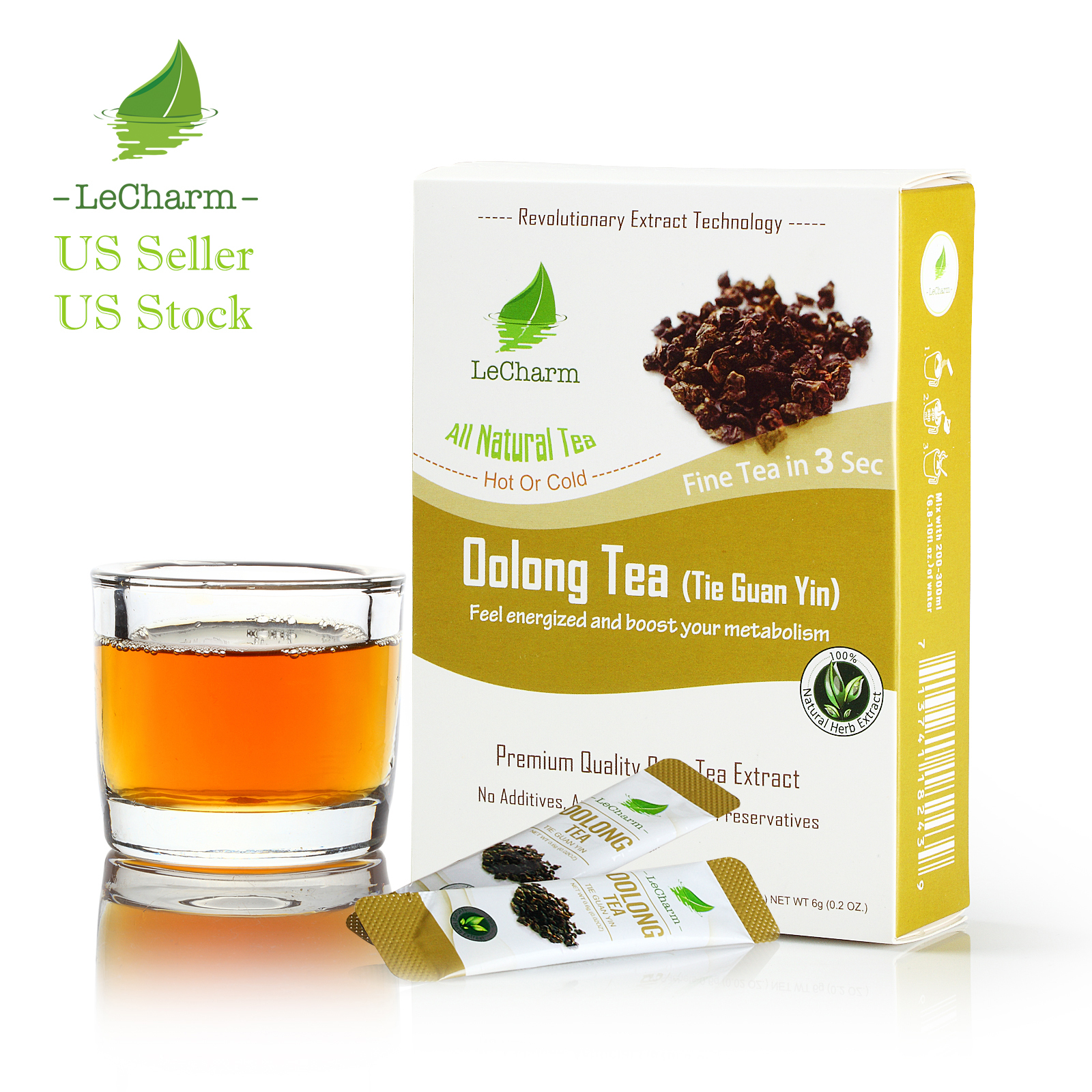 Premium 100% Natural Oolong (Tie Guan Yin) Tea Sugar Free (10 Sachests)