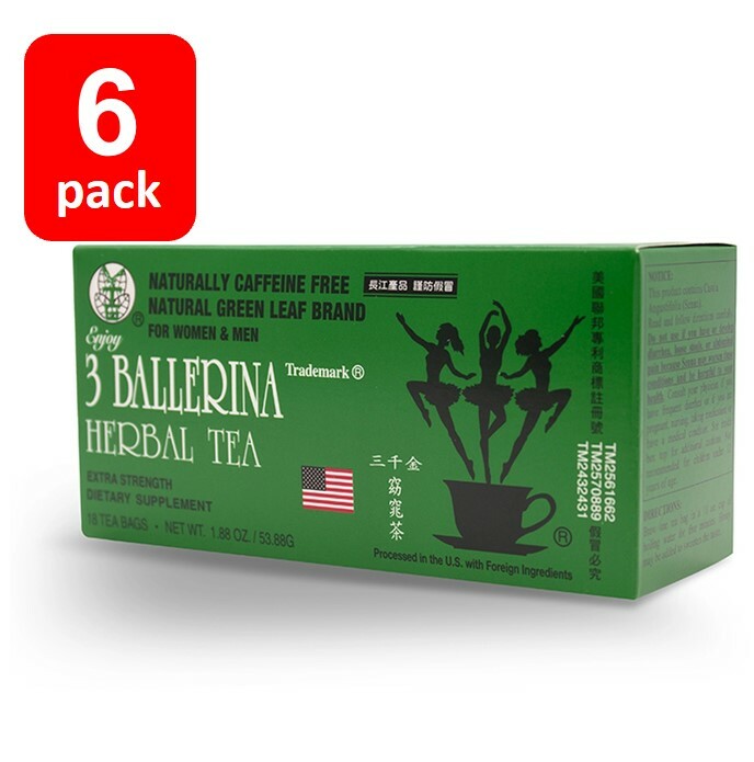 6 BOXES OF 3 BALLERINA TEA EXTRA STRENGTH W/18 BAGS EA (108 TOTAL) 100% ORIGINAL