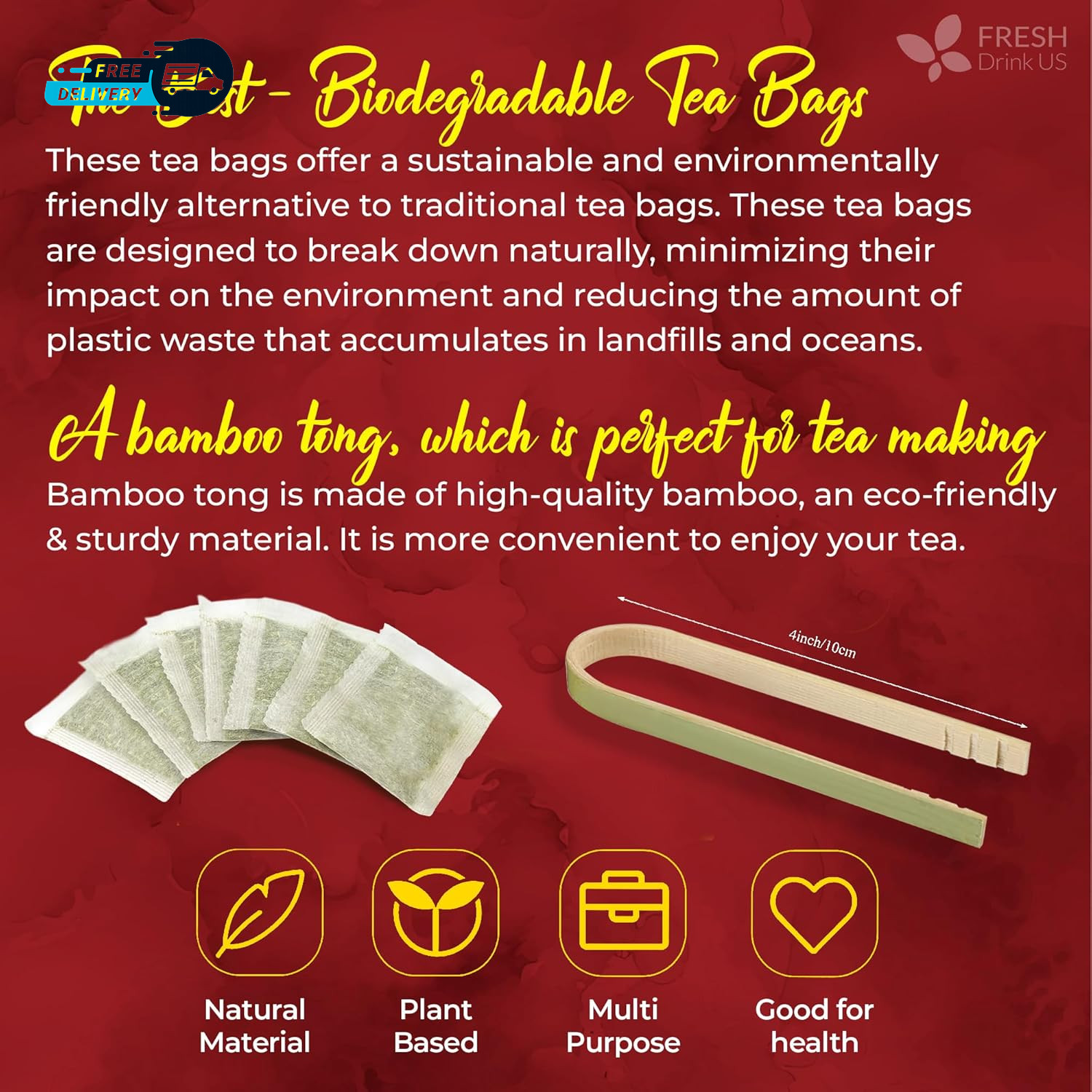 140 Hibiscus Flowers Tea Bags 100% Natural, Pure from Hibiscus Flowers.