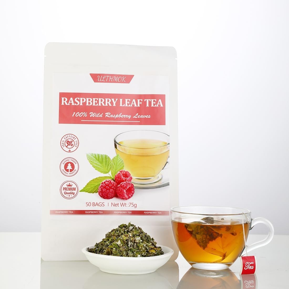 100% Natural Red Raspberry Leaf Tea Bags – Supports Pregnancy & Menstrual Health