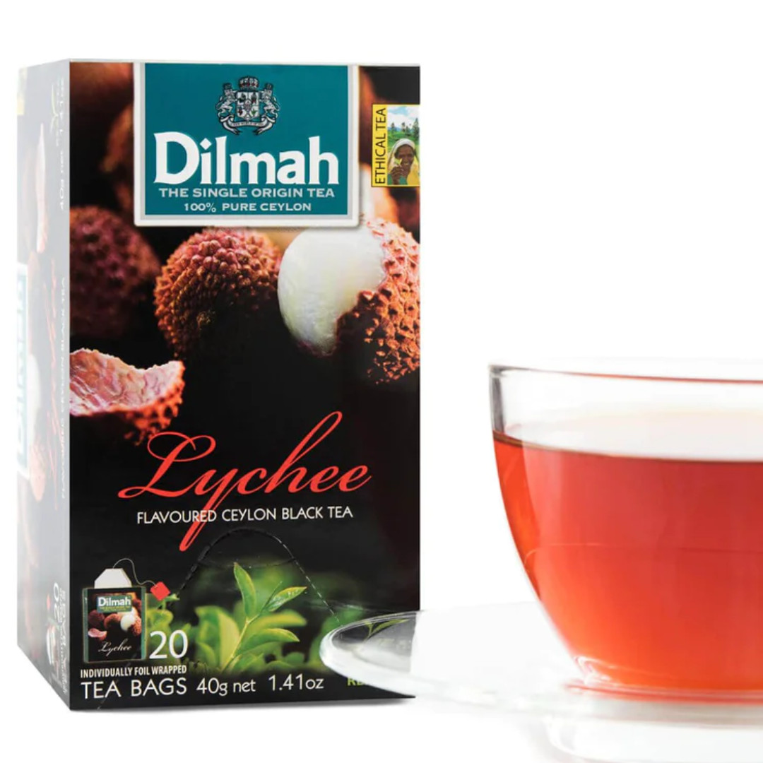 lychee balck tea 100% Natural Quality Original 20 Tea bags Dilmah 30g