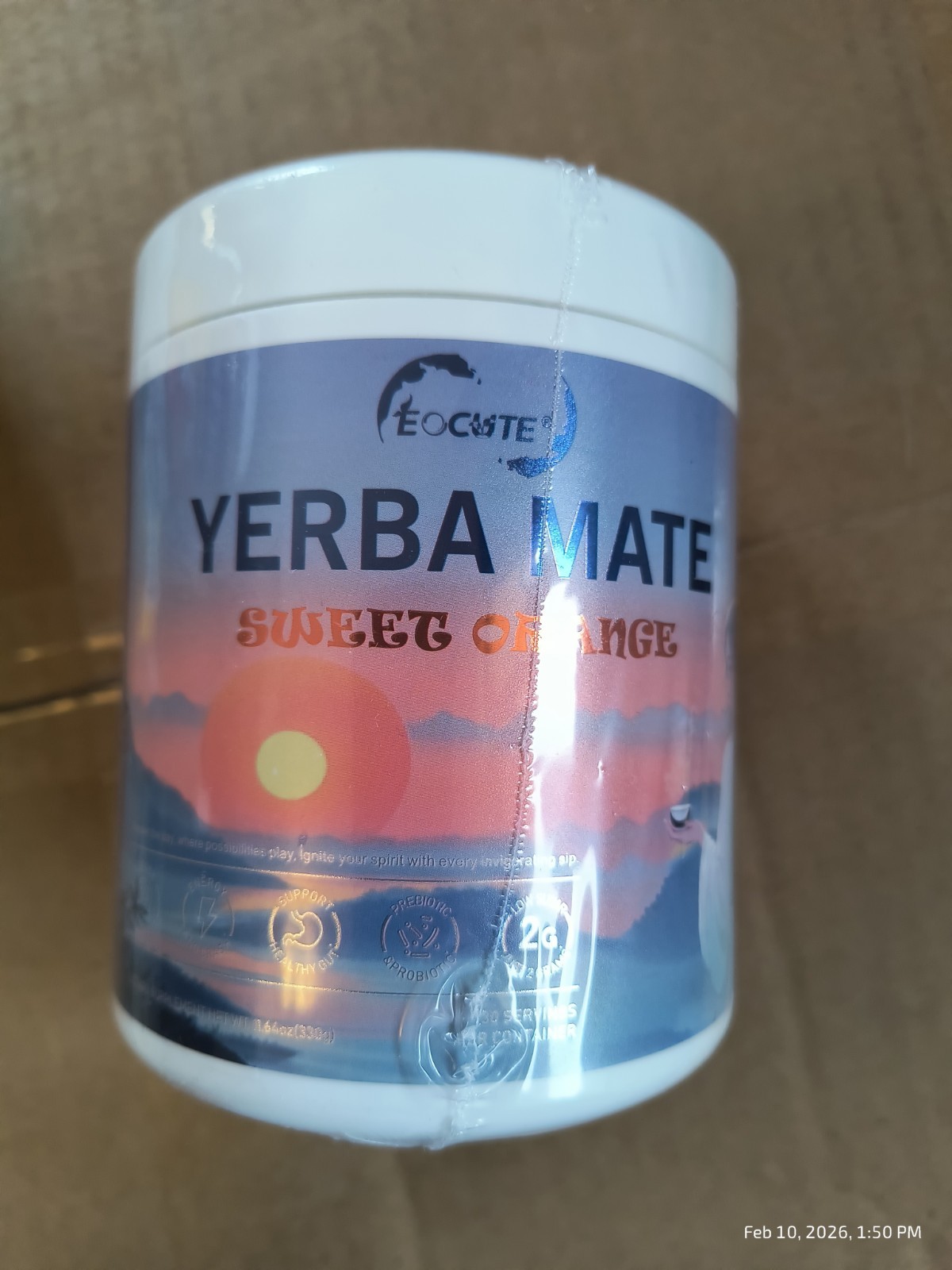 Yerba Mate Instant Tea Powder 3 In 1 Prebiotics Probiotics Super Drink Orange